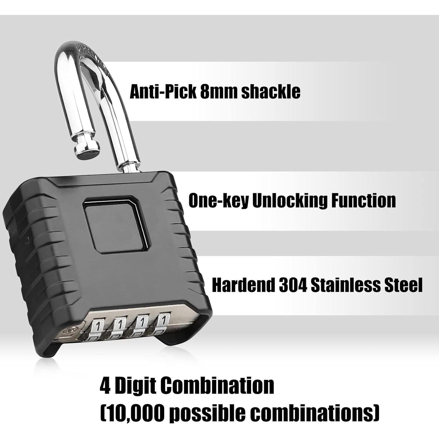 Candado de Combinación Diyife USTAL117B 4 Dígitos Resistente