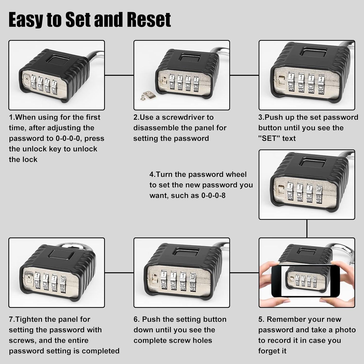 Candado de Combinación Diyife USTAL117B 4 Dígitos Resistente