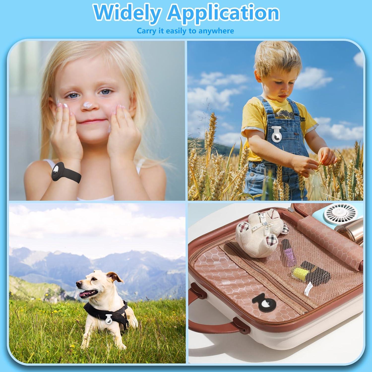 4 Soportes de Pin Oculto Ekoonpft para Airtag + Pulsera Negra