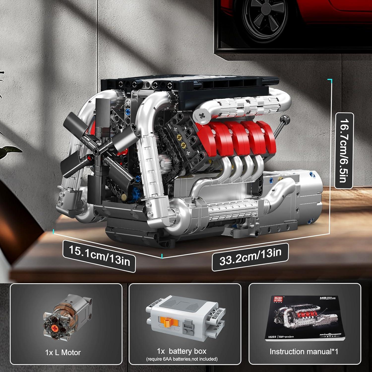 Mould King Motor V8 1169 Piezas Kit de Construcción STEM