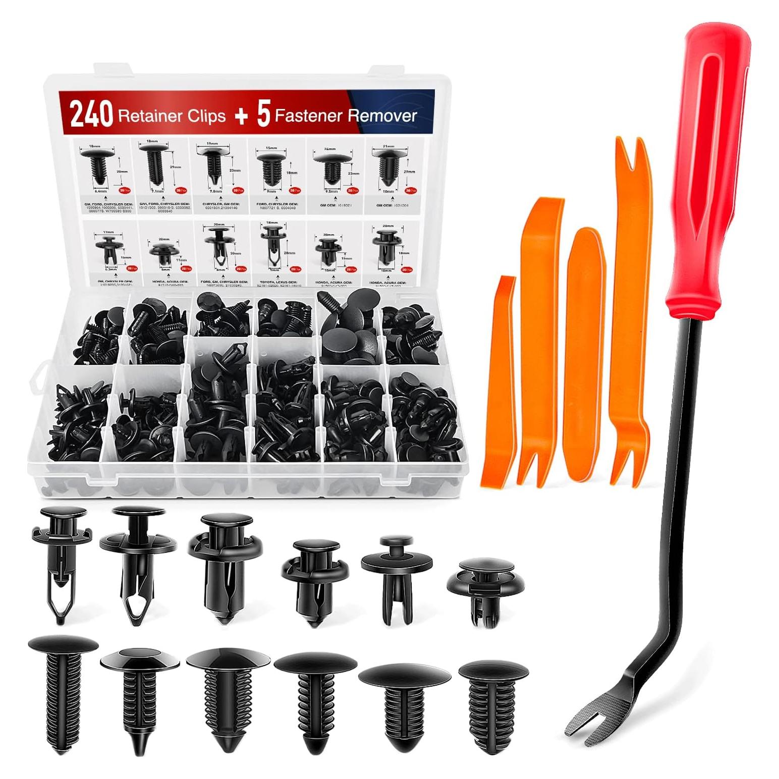 Nilight 240 Clips de Retención + Removedor para Automóviles