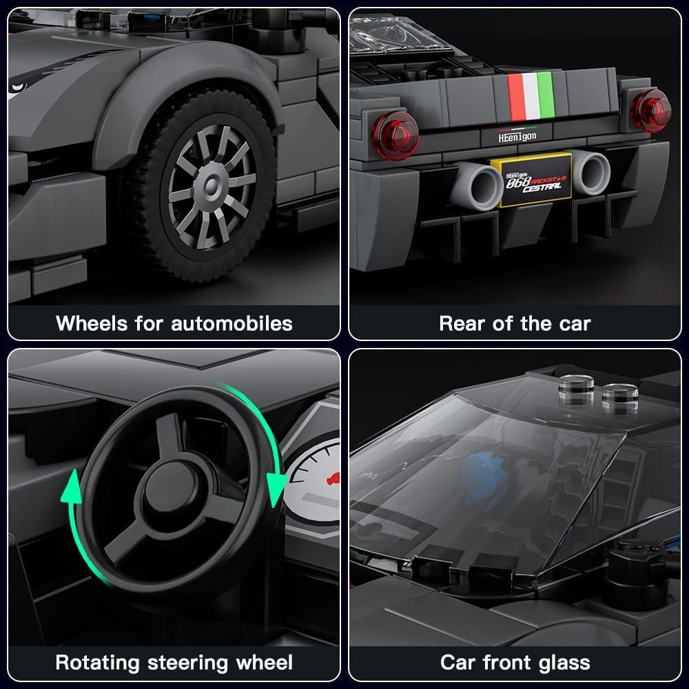 Mould King Auto de Carrera 27068 con Exhibidor Acrílico