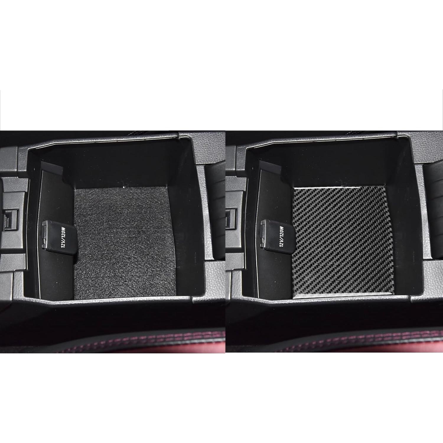 NVCNX Real Premium Carbon Fiber for Toyota Corolla & Cross 2020-2025 2021 2022 2023 2024 Hybrid Hatchback L LE XLE SE XSE FX Car Armrest Box Mat Cover Interior Trim Accessories Sticker Decal 1PC