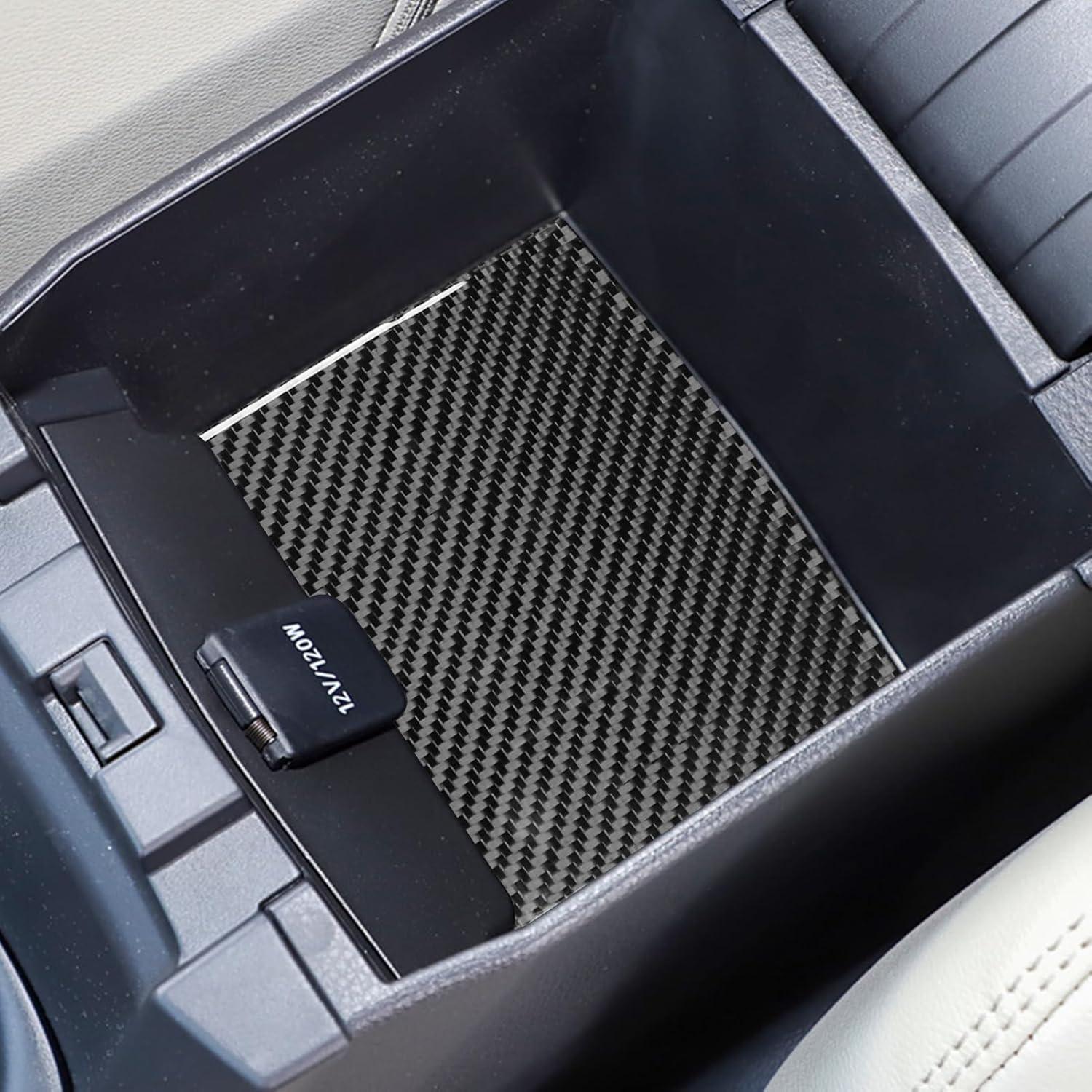 NVCNX Real Premium Carbon Fiber for Toyota Corolla & Cross 2020-2025 2021 2022 2023 2024 Hybrid Hatchback L LE XLE SE XSE FX Car Armrest Box Mat Cover Interior Trim Accessories Sticker Decal 1PC