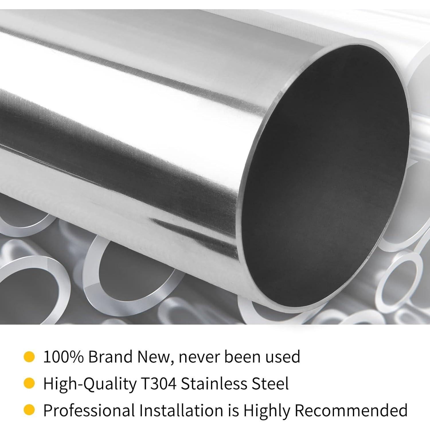 Tubo de Escape Recto 2'' OD 76.2 cm Acero Inoxidable T304