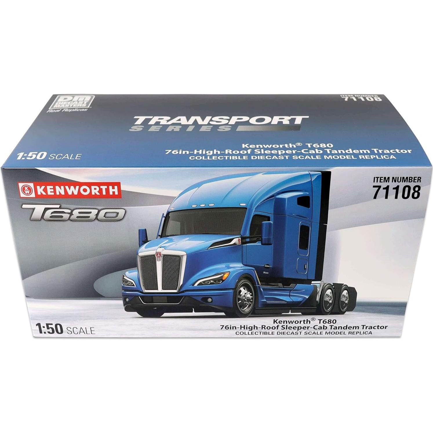 Camión Diecast Masters Kenworth T680 1:50 Azul Profundo