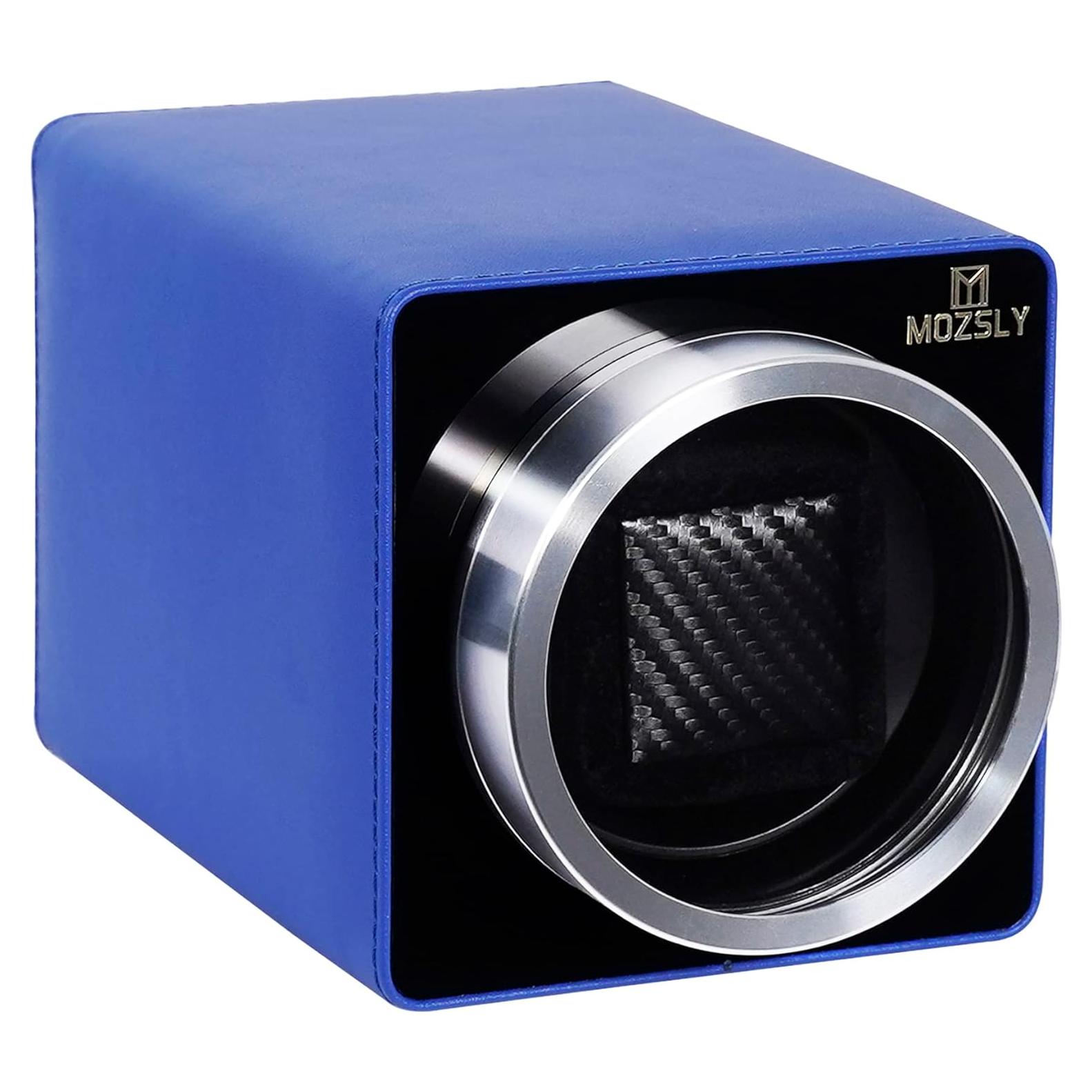 MOZSLY Reloj Winder Individual Automático Cuero Azul