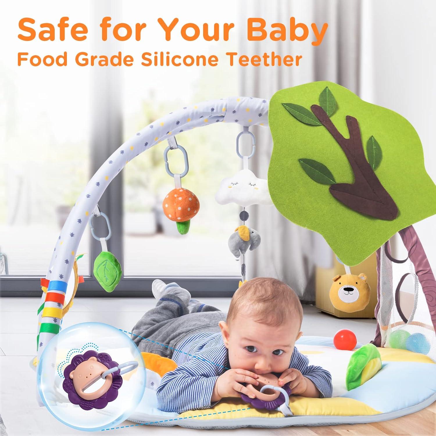 Alfombra de Juego para Bebés Lupantte con 9 Juguetes Verde