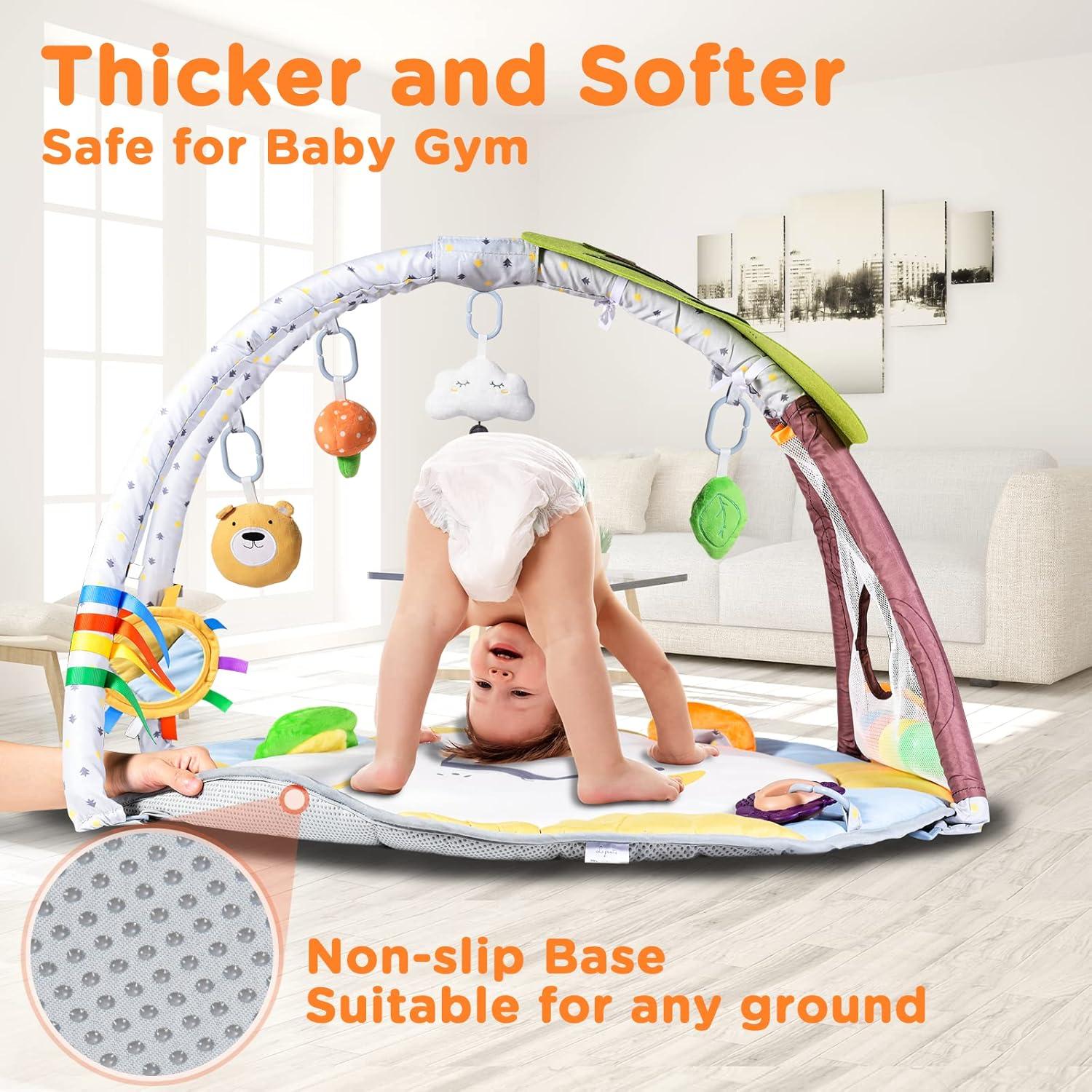 Alfombra de Juego para Bebés Lupantte con 9 Juguetes Verde