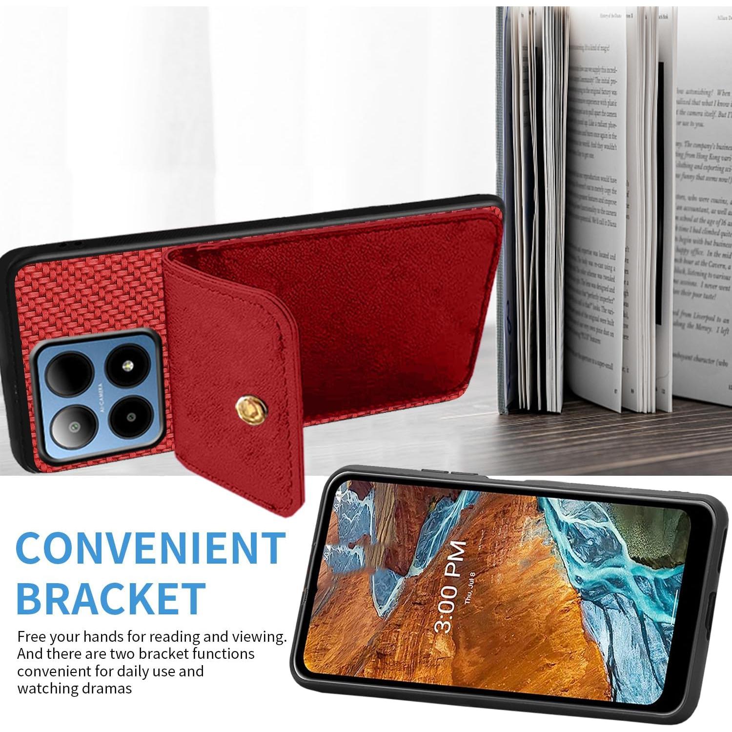 Wallet Case for Boost Mobile Summit 5G, Boost Summit5G Phone Case with Card Holder, Faux Leather Case Crossbody Adjustable Detachable Lanyard Hands Free Stand with Magnetic Closure, Burgundy