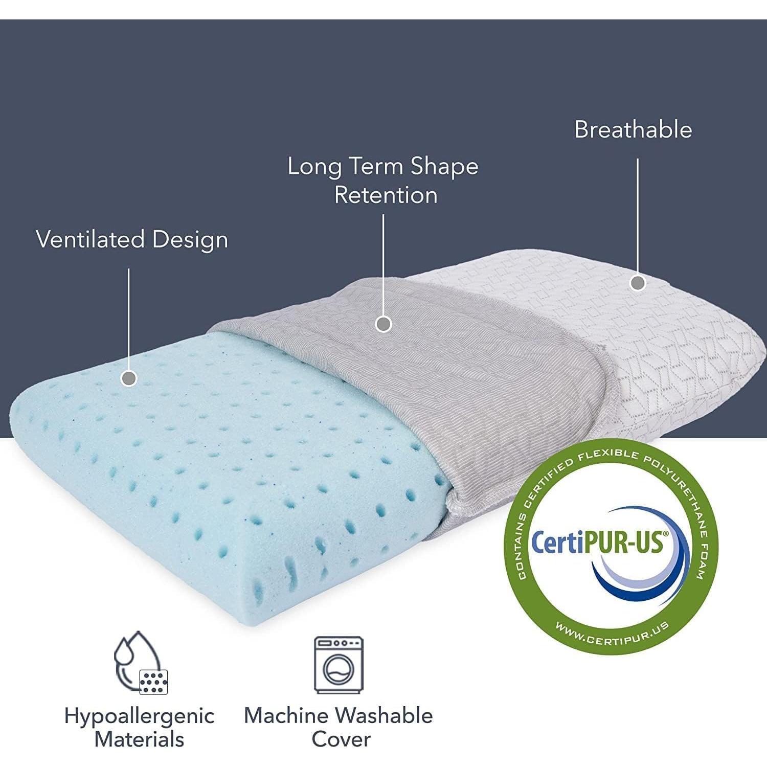 Almohada de Viaje Vaverto MFC Negra - Espuma de Memoria Lavable